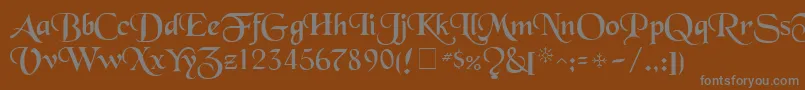 TenaceSsi-fontti – harmaat kirjasimet ruskealla taustalla