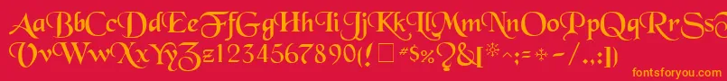TenaceSsi Font – Orange Fonts on Red Background
