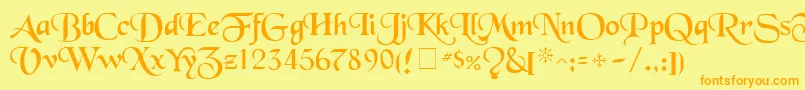 TenaceSsi Font – Orange Fonts on Yellow Background