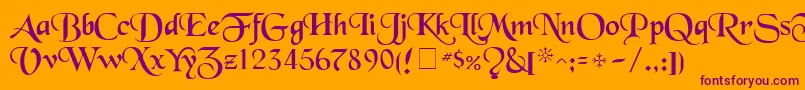 TenaceSsi Font – Purple Fonts on Orange Background
