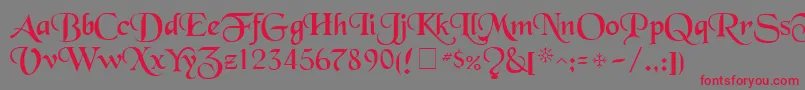 TenaceSsi-Schriftart – Rote Schriften auf grauem Hintergrund