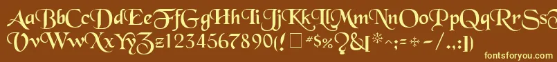 TenaceSsi Font – Yellow Fonts on Brown Background