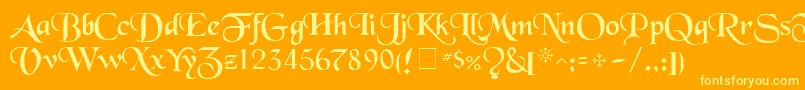 TenaceSsi Font – Yellow Fonts on Orange Background