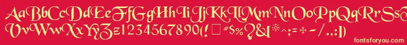 TenaceSsi Font – Yellow Fonts on Red Background