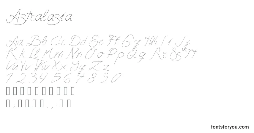 Astralasia-fontti – aakkoset, numerot, erikoismerkit