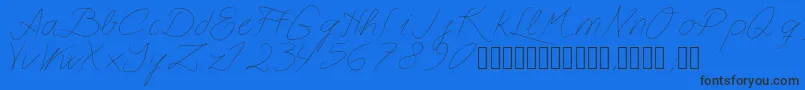 Astralasia-Schriftart – Schwarze Schriften auf blauem Hintergrund