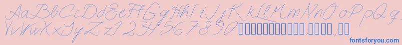 Astralasiaフォントについての詳細 フォントAstralasia – ピンクの背景に青い文字