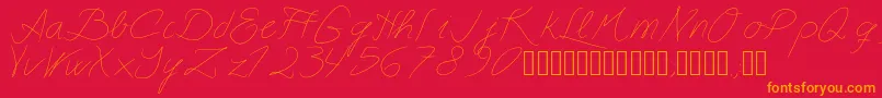 More about Astralasia Font Astralasia Font – Orange Fonts on Red Background