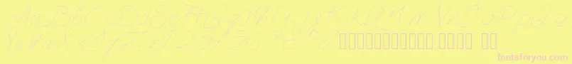 Astralasia-Schriftart – Rosa Schriften auf gelbem Hintergrund