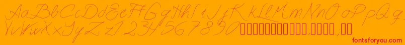 Astralasia-Schriftart – Rote Schriften auf orangefarbenem Hintergrund