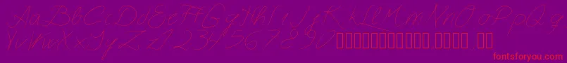 Weitere Informationen zur Astralasia-Schriftart Astralasia-Schriftart – Rote Schriften auf violettem Hintergrund