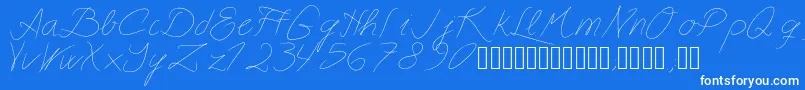 Astralasia-Schriftart – Weiße Schriften auf blauem Hintergrund