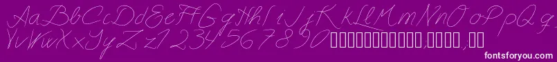 Fonte Astralasia – fontes brancas em um fundo violeta