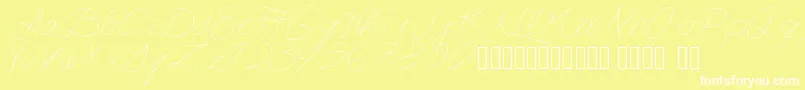 Astralasia-Schriftart – Weiße Schriften auf gelbem Hintergrund