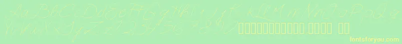 Astralasia Font – Yellow Fonts on Green Background