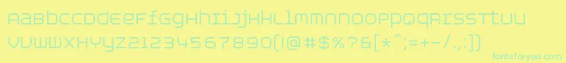 Fonte AspirinAdvanceregular – fontes verdes em um fundo amarelo