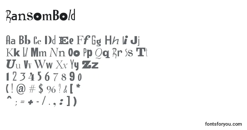 Schriftart RansomBold – Alphabet, Zahlen, spezielle Symbole