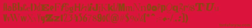 RansomBold-Schriftart – Braune Schriften auf rotem Hintergrund