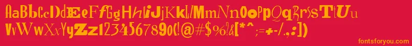 RansomBold Font – Orange Fonts on Red Background