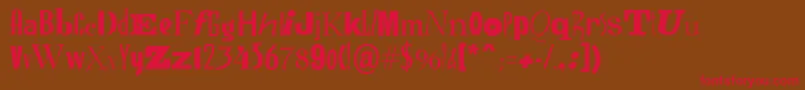 フォントRansomBold – 赤い文字が茶色の背景にあります。