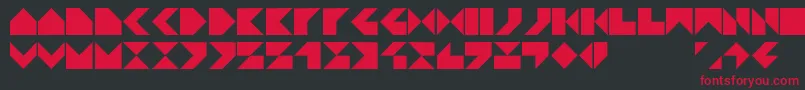 フォントTpfPraktika – 黒い背景に赤い文字