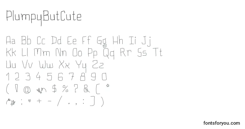 Schriftart PlumpyButCute – Alphabet, Zahlen, spezielle Symbole