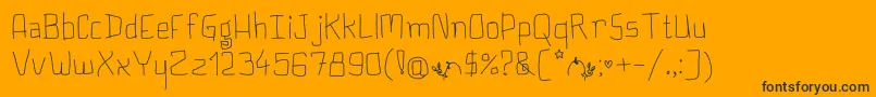 PlumpyButCute-fontti – mustat fontit oranssilla taustalla