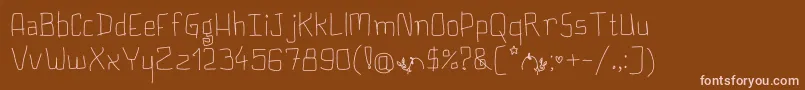 Czcionka PlumpyButCute – różowe czcionki na brązowym tle