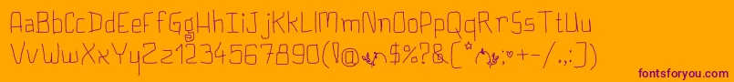 PlumpyButCute Font – Purple Fonts on Orange Background