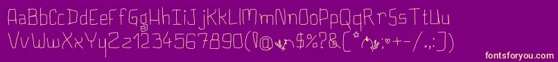 PlumpyButCute Font – Yellow Fonts on Purple Background