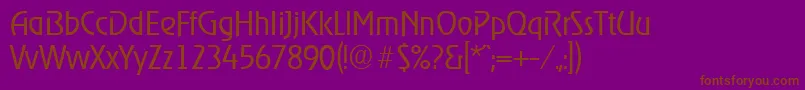 OnstageserialLightRegular-fontti – ruskeat fontit violetilla taustalla