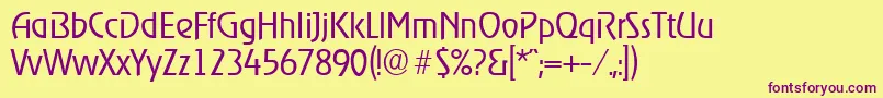 Шрифт OnstageserialLightRegular – фиолетовые шрифты на жёлтом фоне