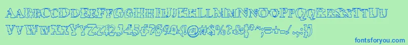 Psyborgzhollow Font – Blue Fonts on Green Background