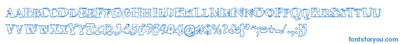 Шрифт Psyborgzhollow – синие шрифты на белом фоне