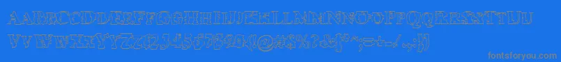 Psyborgzhollow-Schriftart – Graue Schriften auf blauem Hintergrund