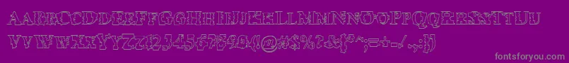 Psyborgzhollow Font – Gray Fonts on Purple Background