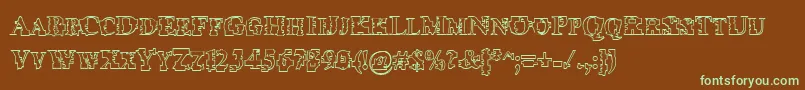 Psyborgzhollow Font – Green Fonts on Brown Background