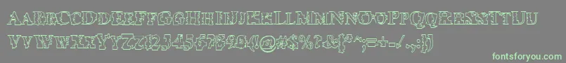 Шрифт Psyborgzhollow – зелёные шрифты на сером фоне