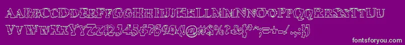 Psyborgzhollow Font – Green Fonts on Purple Background