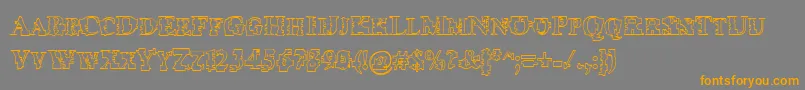 Psyborgzhollow Font – Orange Fonts on Gray Background