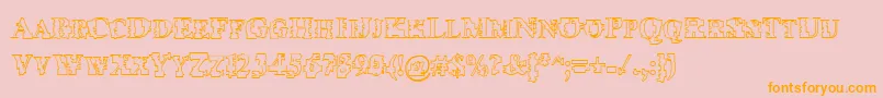 Psyborgzhollow Font – Orange Fonts on Pink Background