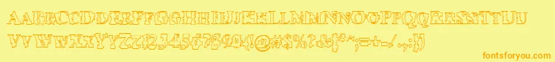 Psyborgzhollow Font – Orange Fonts on Yellow Background