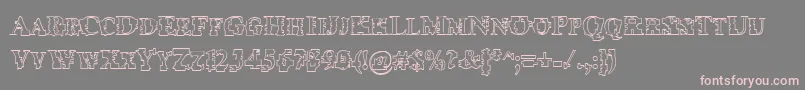 Шрифт Psyborgzhollow – розовые шрифты на сером фоне