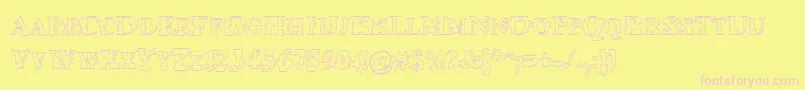 Psyborgzhollow Font – Pink Fonts on Yellow Background