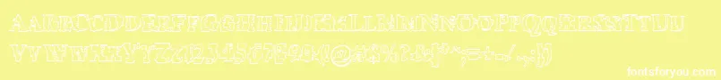 Psyborgzhollow Font – White Fonts on Yellow Background