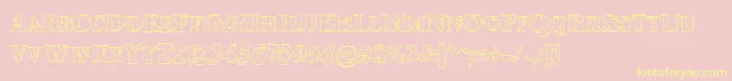 Psyborgzhollow-Schriftart – Gelbe Schriften auf rosa Hintergrund