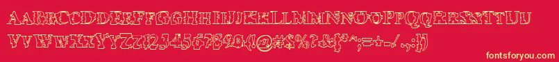 Psyborgzhollow-fontti – keltaiset fontit punaisella taustalla