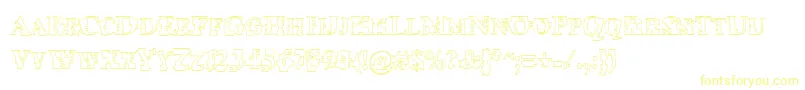Шрифт Psyborgzhollow – жёлтые шрифты на белом фоне