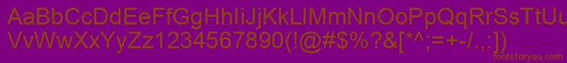 Шрифт Arial – коричневые шрифты на фиолетовом фоне