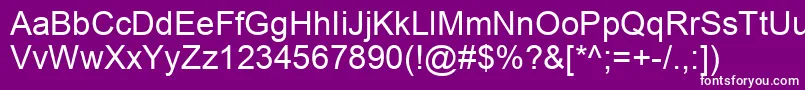 Шрифт Arial – белые шрифты на фиолетовом фоне